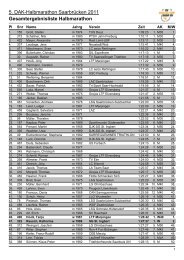 Gesamtergebnisliste Halbmarathon - Sarreguemines Triathlon Club