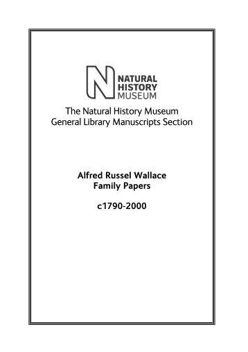 WP - The Alfred Russel Wallace Correspondence Project