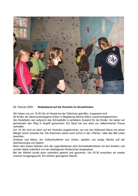 Neugründung der Klettergruppe Unken / Alpenvereinsjugend Lofer ...