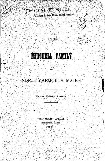 The Mitchell family of North Yarmouth, Maine