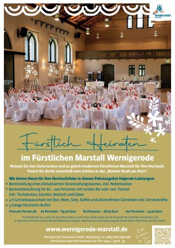 Fürstlich Heiraten im Marstall Wernigerode