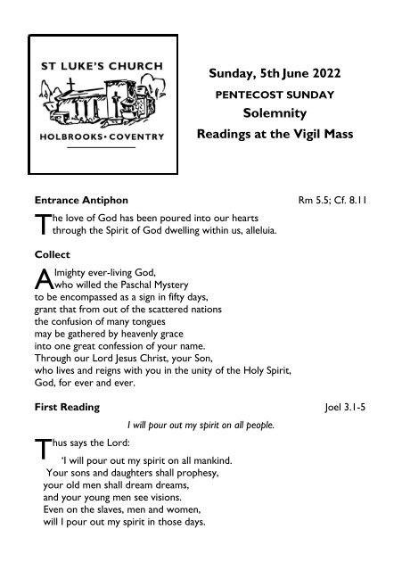 Pentecost Sunday Vigil 