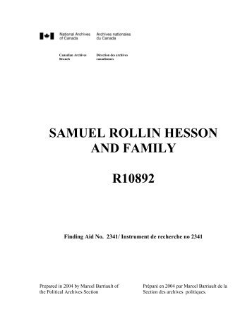 SAMUEL ROLLIN HESSON AND FAMILY R10892