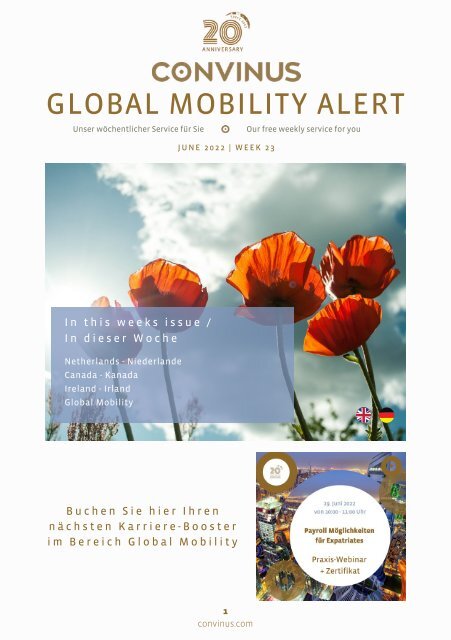 CONVINUS Global Mobility Alert Week 23.2022