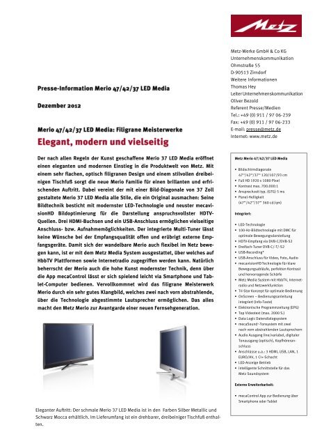 Merio 47/42/37 LED Media - Metz