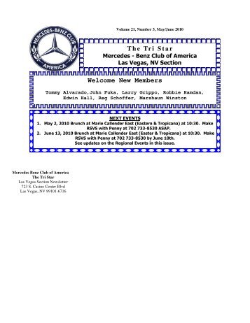 The Tri Star - Mercedes-Benz Club of America Las Vegas Section