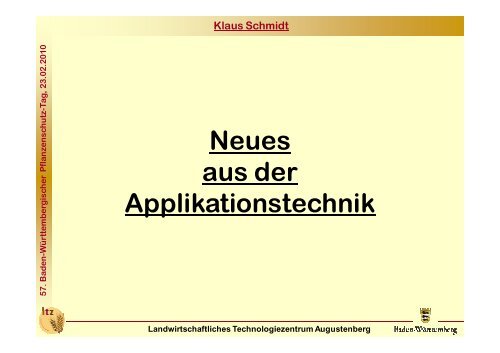 Neues aus der Applikationstechnik