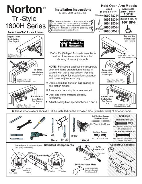 Tri-Style 1600H Series - ASSA ABLOY Door Security Solutions ...