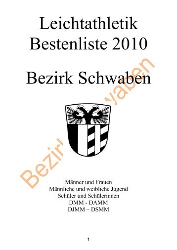 Die Hürdenstrecken 2010 - beim BLV-Bezirk Schwaben