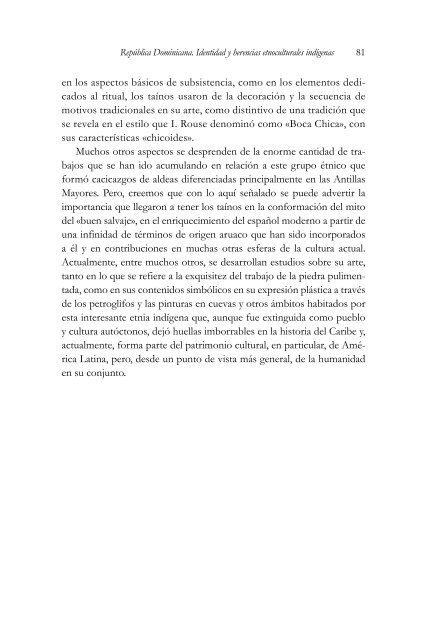 Republica Dominicana: Identidad y Herencias Etnoculturales Indigenas