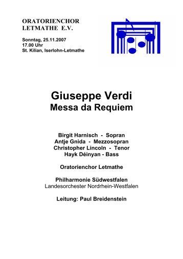 Giuseppe Verdi: Messa da Requiem - Oratorienchor Letmathe