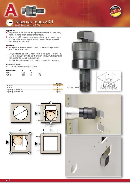 Punching Information - Alfra