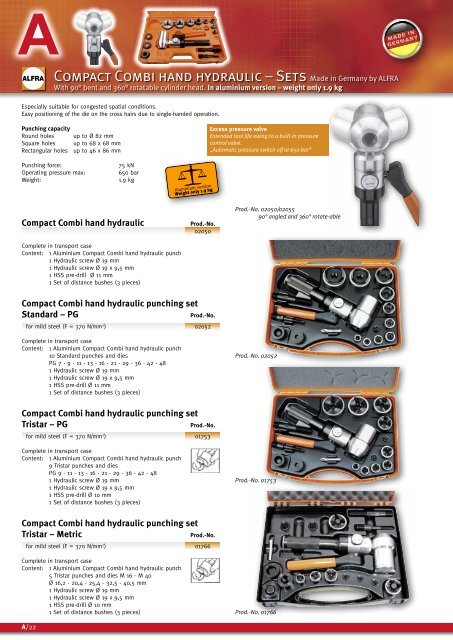 Punching Information - Alfra