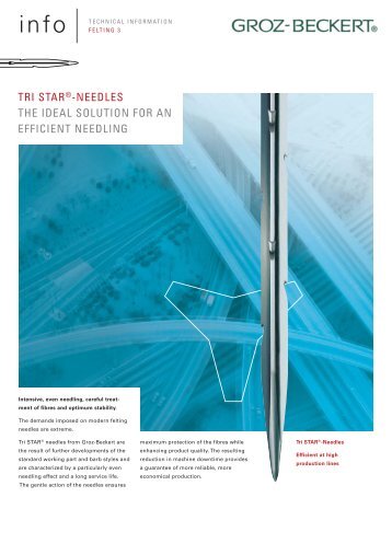 TRI STAR®-NEEDLES THE IDEAL SOLUTION FOR ... - Groz-Beckert