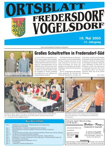 19. Mai 2005 - Heimatverein Fredersdorf-Vogelsdorf e.V.