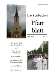 Pfarrblatt Nr. 21 - Juni 2010