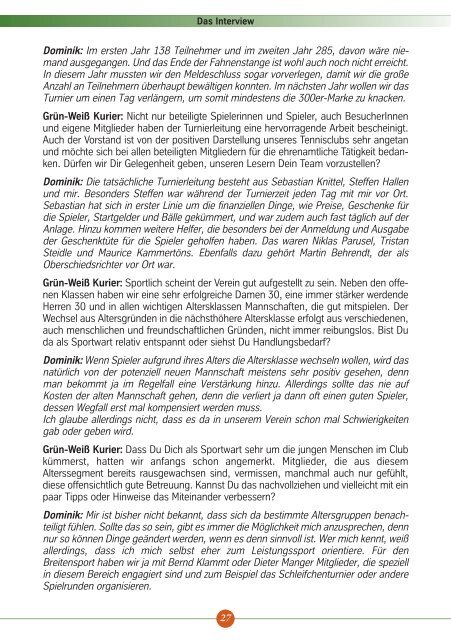 Heft 3/2011 - Mannschaften