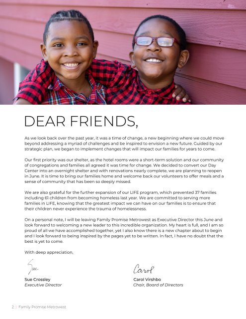 Family Promise Metrowest 2021 Annual Report