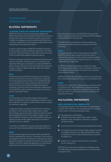 EUMETSAT Annual Report 2021