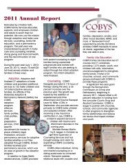 Private Giving Comparison - COBYS Family Services