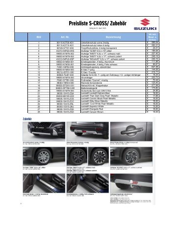 SCROSS Zubehör Preisliste Juni 2022