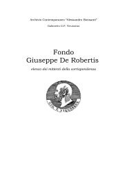 Fondo De Robertis - Gabinetto Scientifico Letterario G.P. Vieusseux