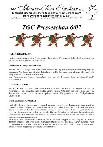 TGC-Presseschau 6/07 - TGC schwarz-rot Elmshorn eV