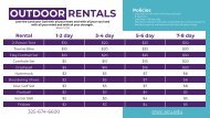 Outdoor Rental Pricing