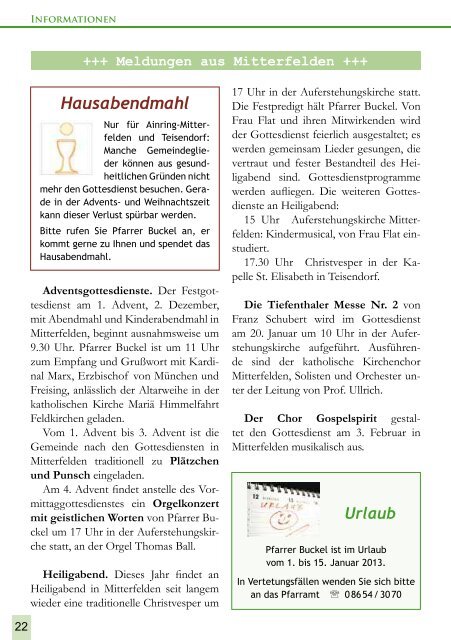 Gemeinde - Evangelisch-Lutherische Kirchengemeinde Freilassing