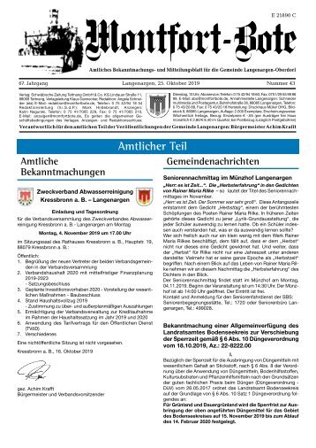 Montfort-Bote 25.10.2019