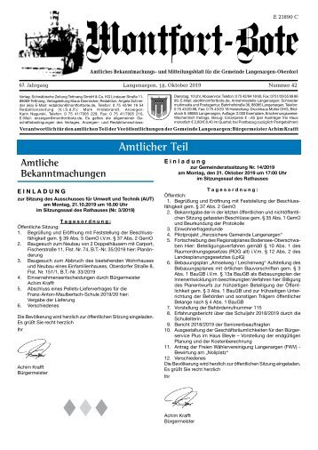 Montfort-Bote 18.10.2019