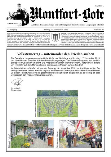 Montfort-Bote 15.11.2019