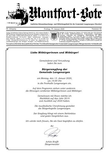 Montfort-Bote 10.01.2020
