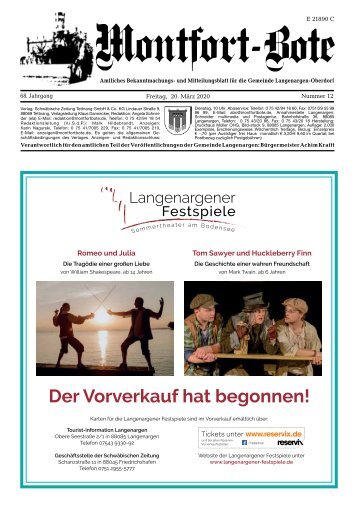 Montfort-Bote 20.03.2020