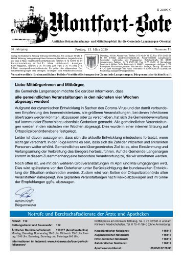 Montfort-Bote 13.03.2020