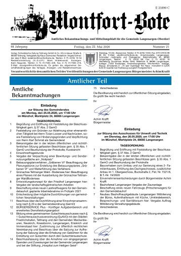 Montfort-Bote 22.05.2020