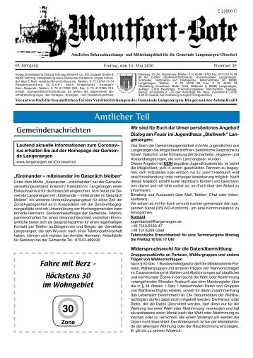 Montfort-Bote 15.05.2020