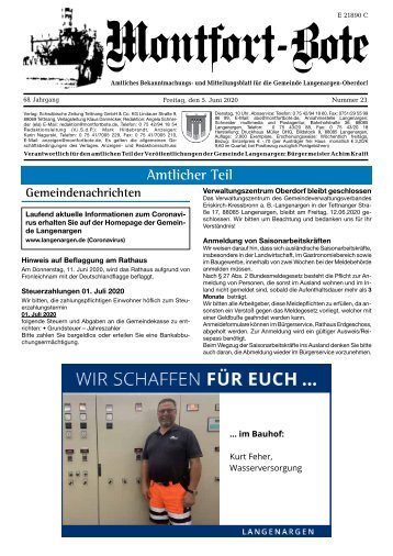 Montfort-Bote 05.06.2020
