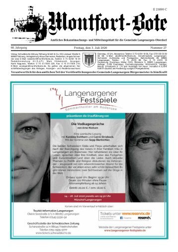 Montfort-Bote 03.07.2020