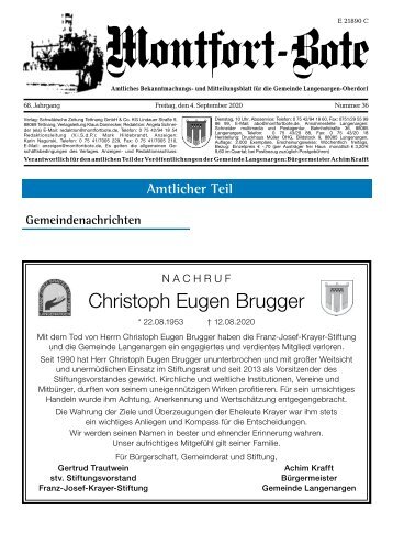 Montfort-Bote 04.09.2020