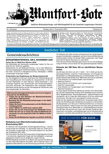 Montfort-Bote 06.11.2020