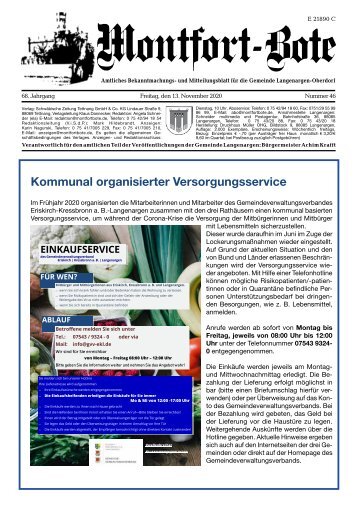 Montfort-Bote 13.11.2020