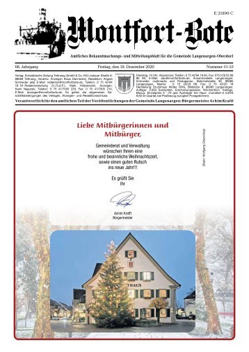 Montfort-Bote 18.12.2020