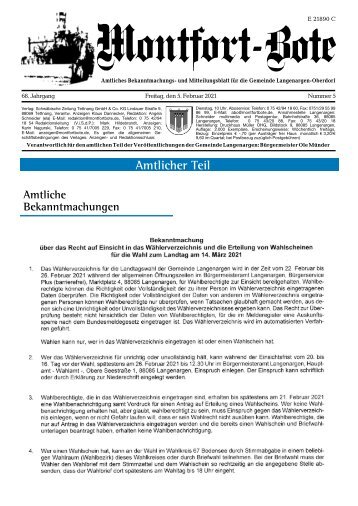 Montfort-Bote 05.02.2021