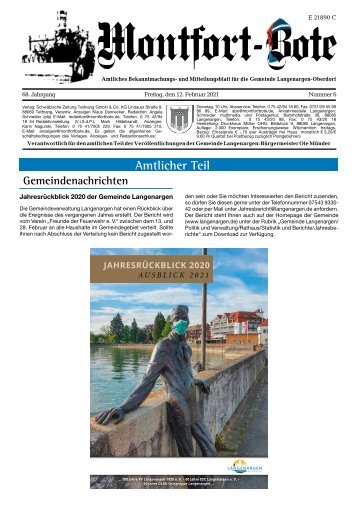 Montfort-Bote 12.02.2021