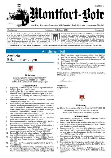 Montfort-Bote 19.02.2021