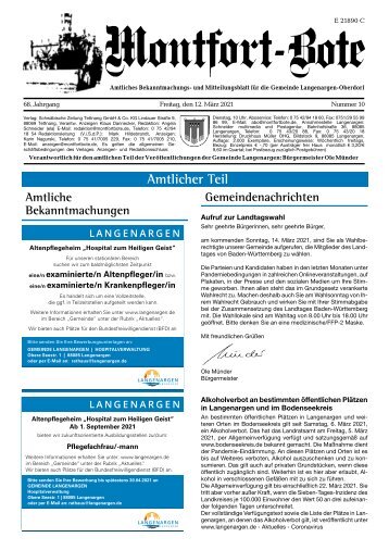 Montfort-Bote 12.03.2021