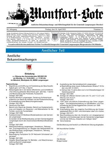 Montfort-Bote 16.04.2021