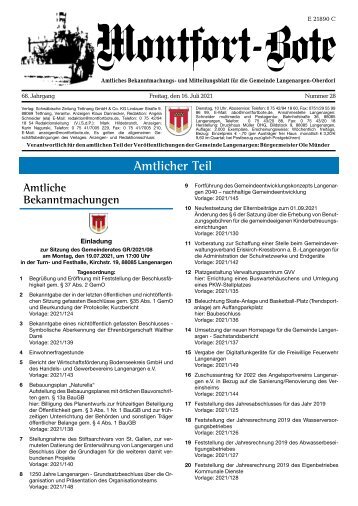 Montfort-Bote 16.07.2021