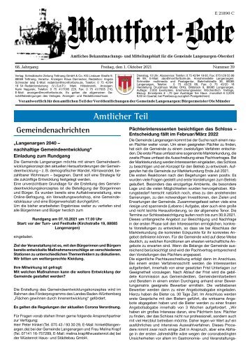 Montfort-Bote 01.10.2021
